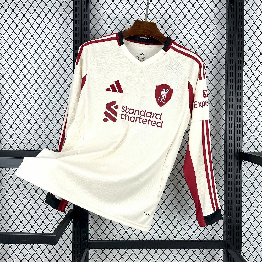 Camiseta Liverpool Visitante 25/26 Manga Larga frontal